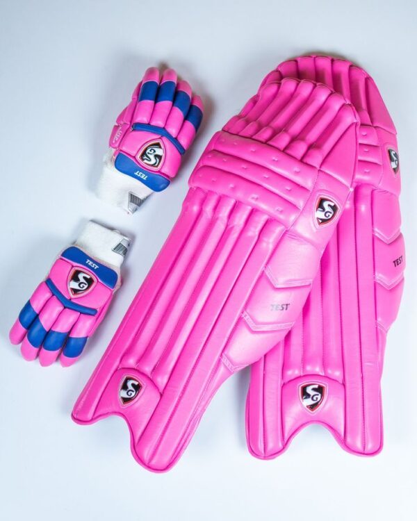Pink cricket pads SG + Gloves